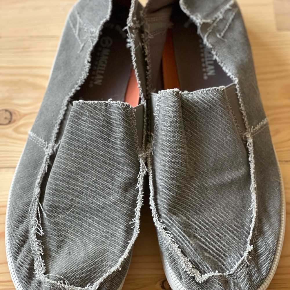 Magellan Outdoors Olive Green Canvas Slip-On Loafers